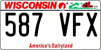 WI license plate 587VFX