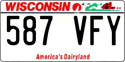 WI license plate 587VFY