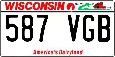WI license plate 587VGB
