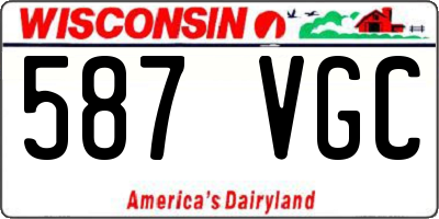 WI license plate 587VGC