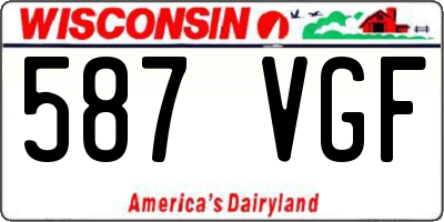 WI license plate 587VGF