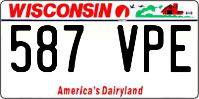 WI license plate 587VPE