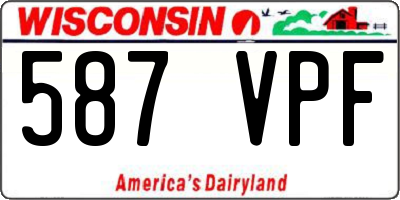 WI license plate 587VPF