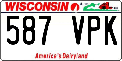 WI license plate 587VPK
