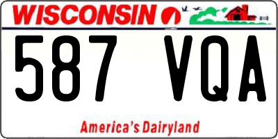 WI license plate 587VQA