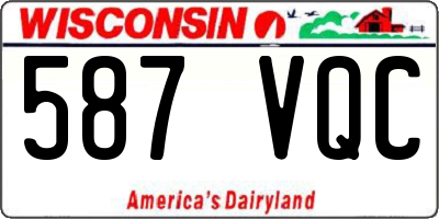 WI license plate 587VQC