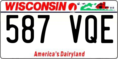 WI license plate 587VQE