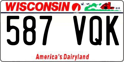 WI license plate 587VQK