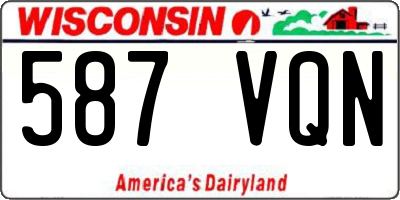 WI license plate 587VQN