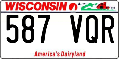 WI license plate 587VQR
