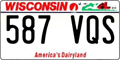 WI license plate 587VQS