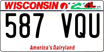 WI license plate 587VQU