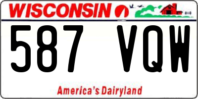 WI license plate 587VQW