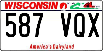 WI license plate 587VQX