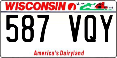 WI license plate 587VQY