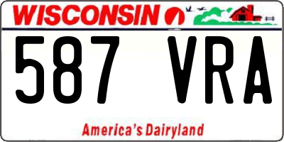 WI license plate 587VRA