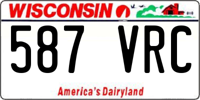 WI license plate 587VRC