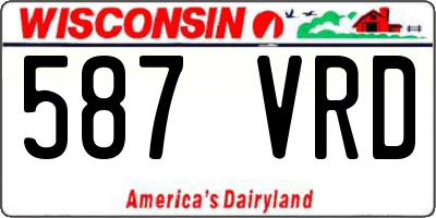 WI license plate 587VRD