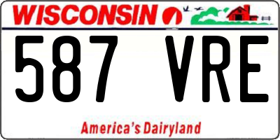 WI license plate 587VRE