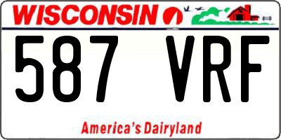 WI license plate 587VRF