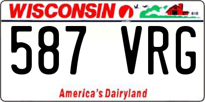 WI license plate 587VRG
