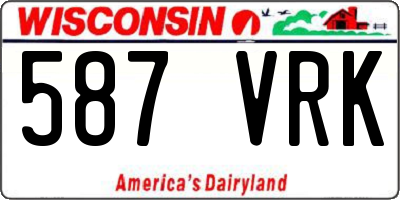 WI license plate 587VRK