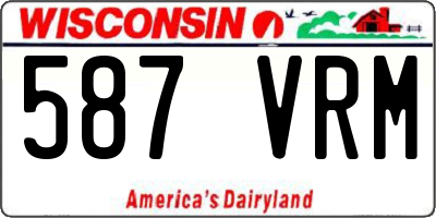 WI license plate 587VRM