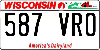 WI license plate 587VRO