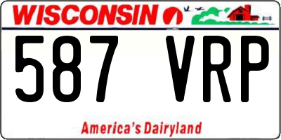 WI license plate 587VRP