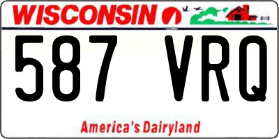 WI license plate 587VRQ