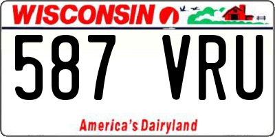 WI license plate 587VRU