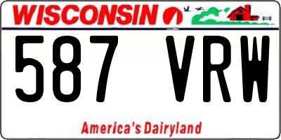 WI license plate 587VRW