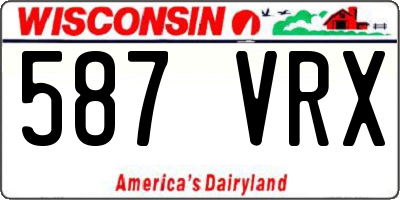 WI license plate 587VRX