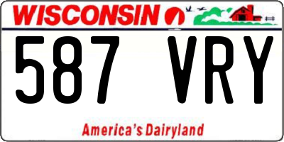WI license plate 587VRY