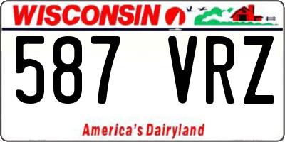 WI license plate 587VRZ