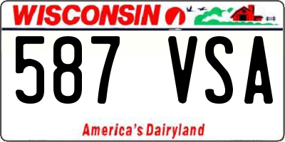 WI license plate 587VSA