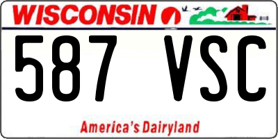 WI license plate 587VSC