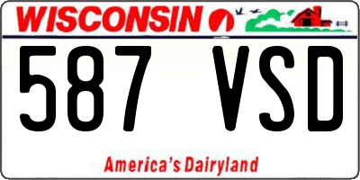 WI license plate 587VSD