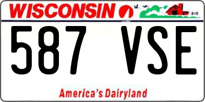 WI license plate 587VSE