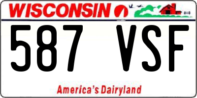 WI license plate 587VSF