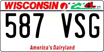 WI license plate 587VSG