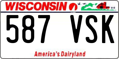 WI license plate 587VSK