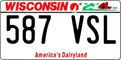 WI license plate 587VSL
