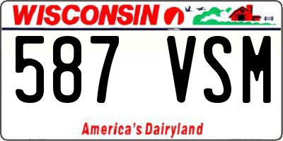 WI license plate 587VSM