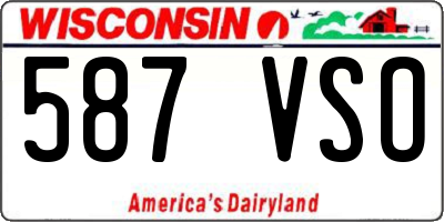 WI license plate 587VSO