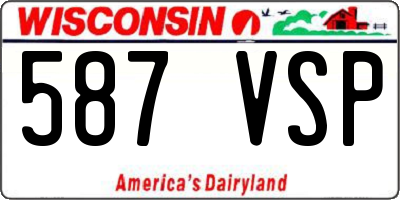WI license plate 587VSP