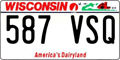 WI license plate 587VSQ