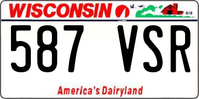WI license plate 587VSR