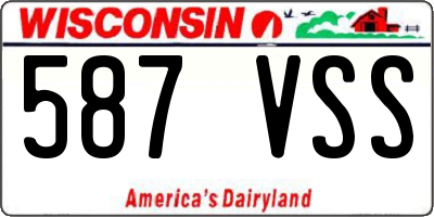 WI license plate 587VSS