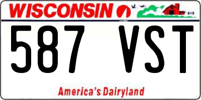 WI license plate 587VST